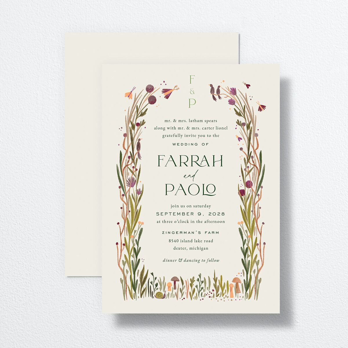 Mushroom Magic Wedding Invitations Mauve Signature No Standard