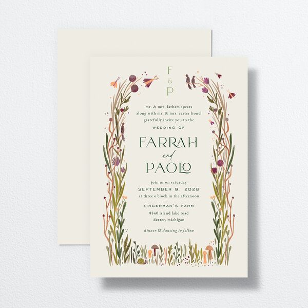 Mushroom Magic Wedding Invitations Mauve Signature No Standard