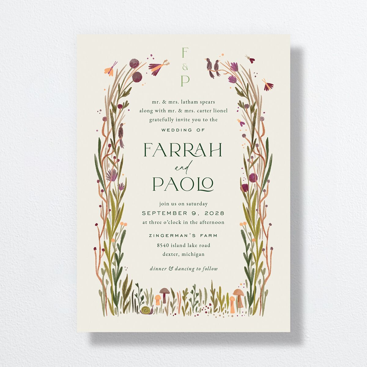 Mushroom Magic Wedding Invitations Mauve Signature No Standard