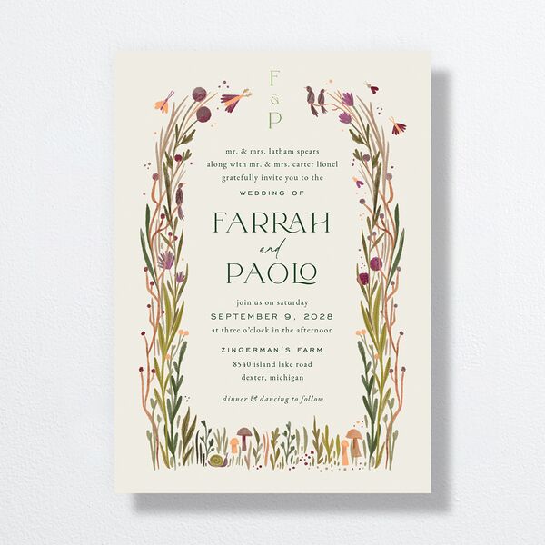 Mushroom Magic Wedding Invitations Mauve Signature No Standard