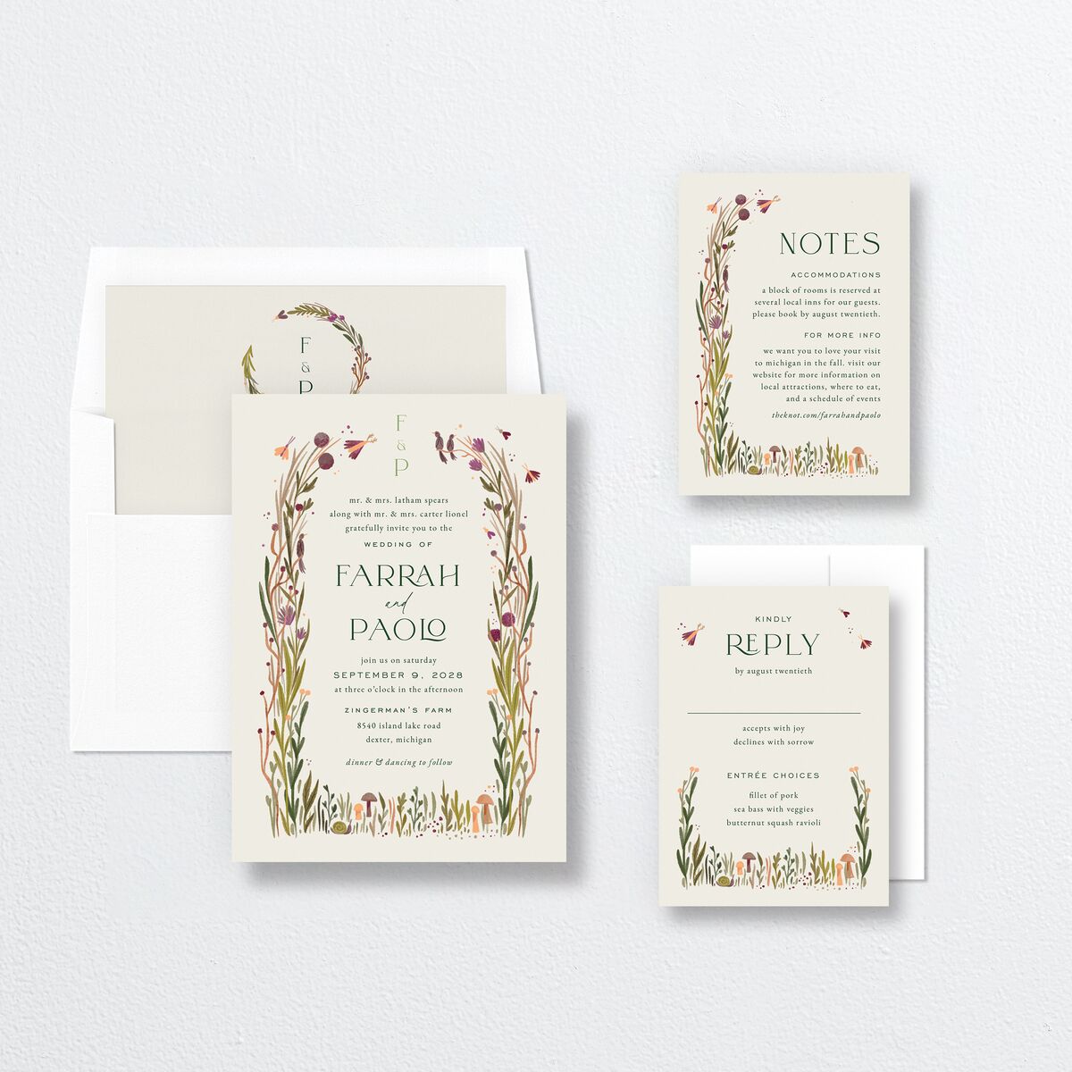 Mushroom Magic Wedding Invitations Mauve Signature No Standard