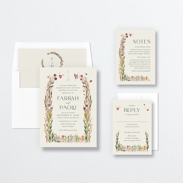 Mushroom Magic Wedding Invitations Mauve Signature No Standard