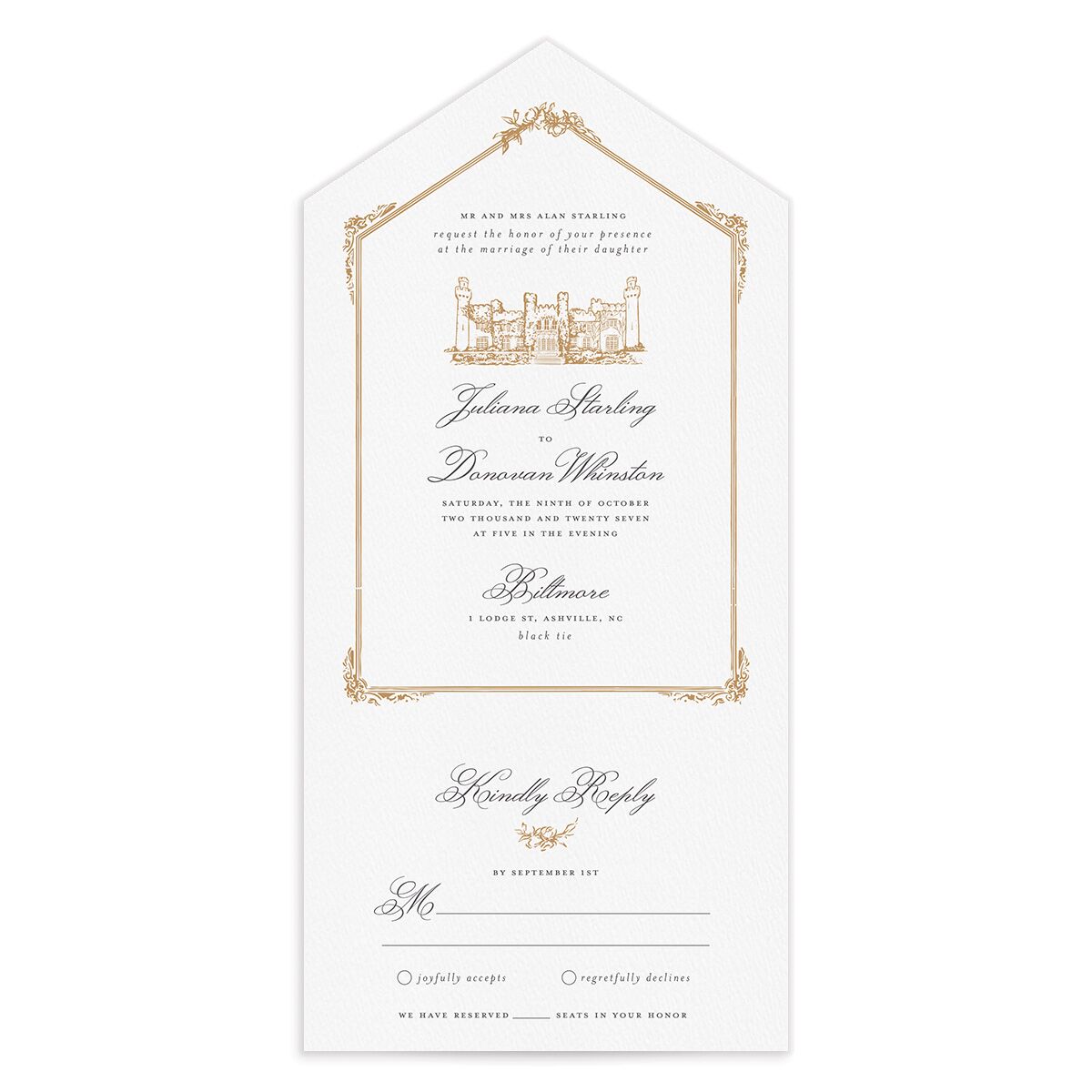 Medieval Castle All-in-One Wedding Invitations