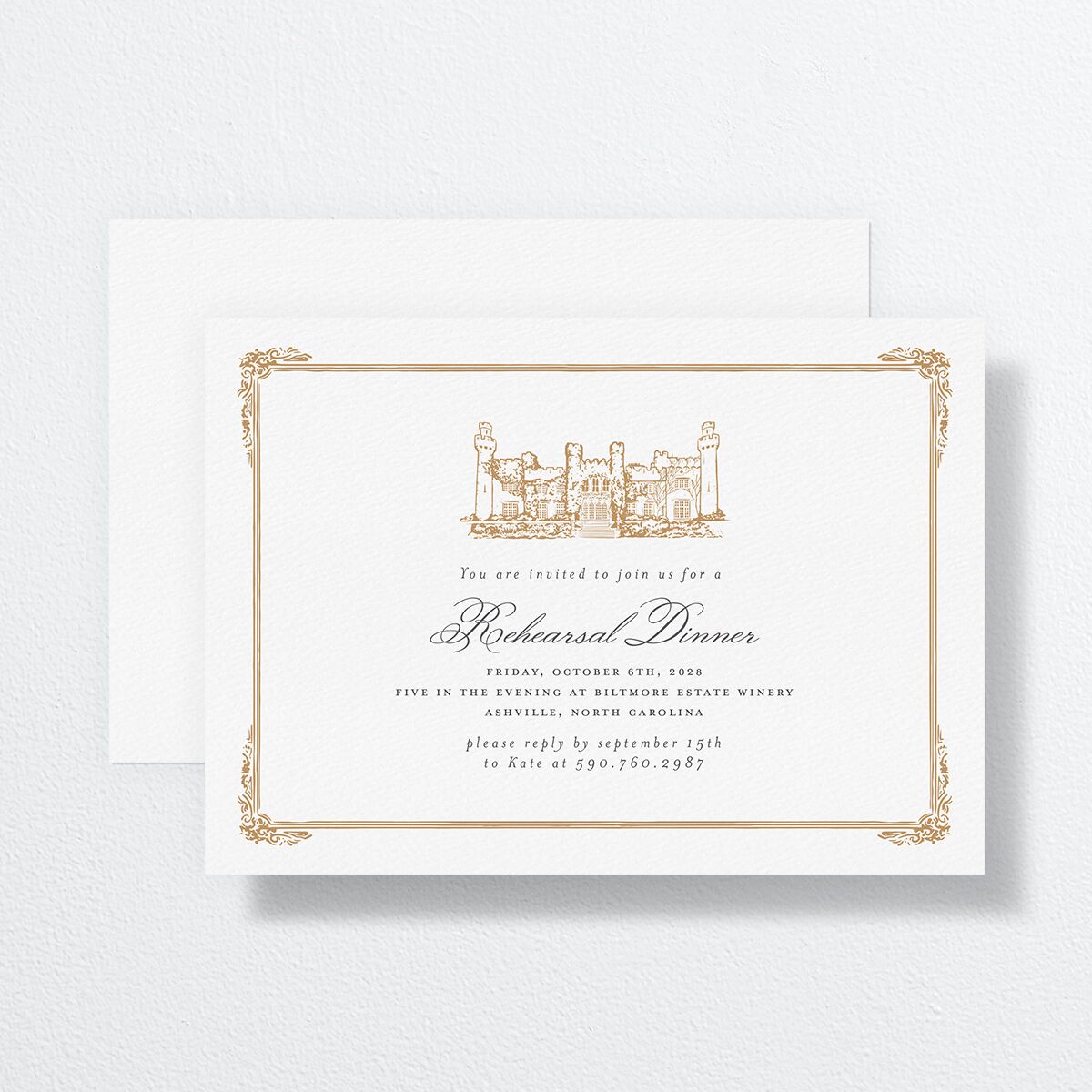 Medieval Castle Rehearsal Dinner Invitations Almond Signature Standard