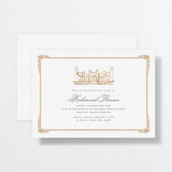 Medieval Castle Rehearsal Dinner Invitations Almond Signature Standard