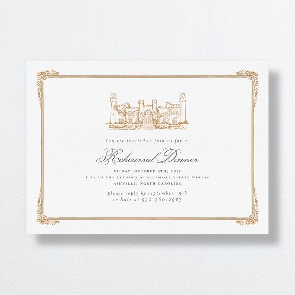 Medieval Castle Rehearsal Dinner Invitations Almond Signature Standard