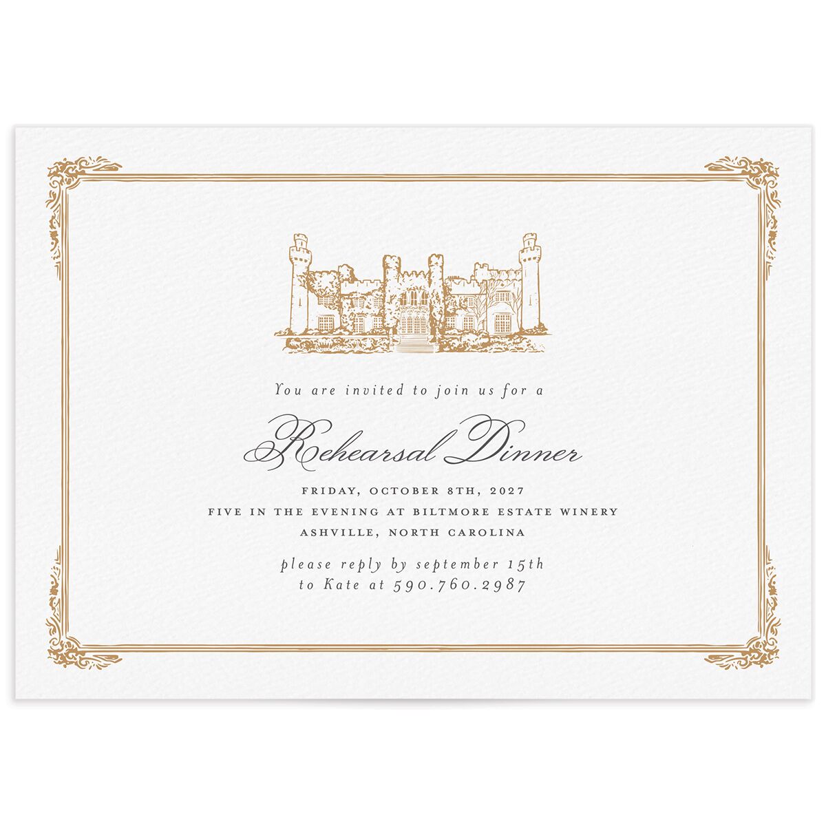 Medieval Castle Rehearsal Dinner Invitations