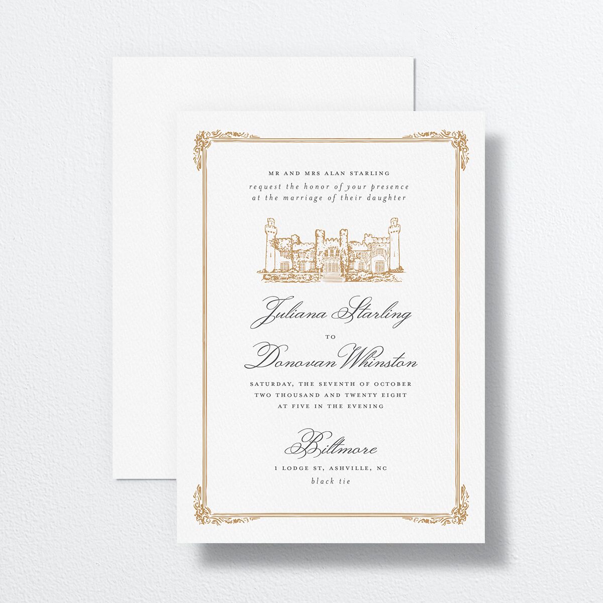 Medieval Castle Wedding Invitations Almond Signature No Standard