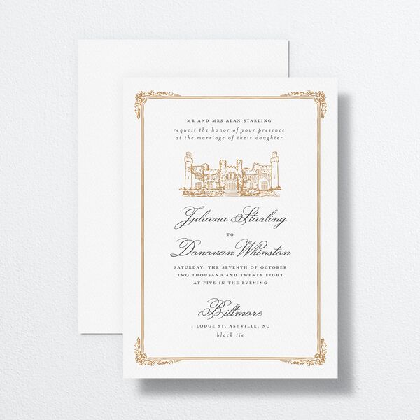Medieval Castle Wedding Invitations Almond Signature No Standard