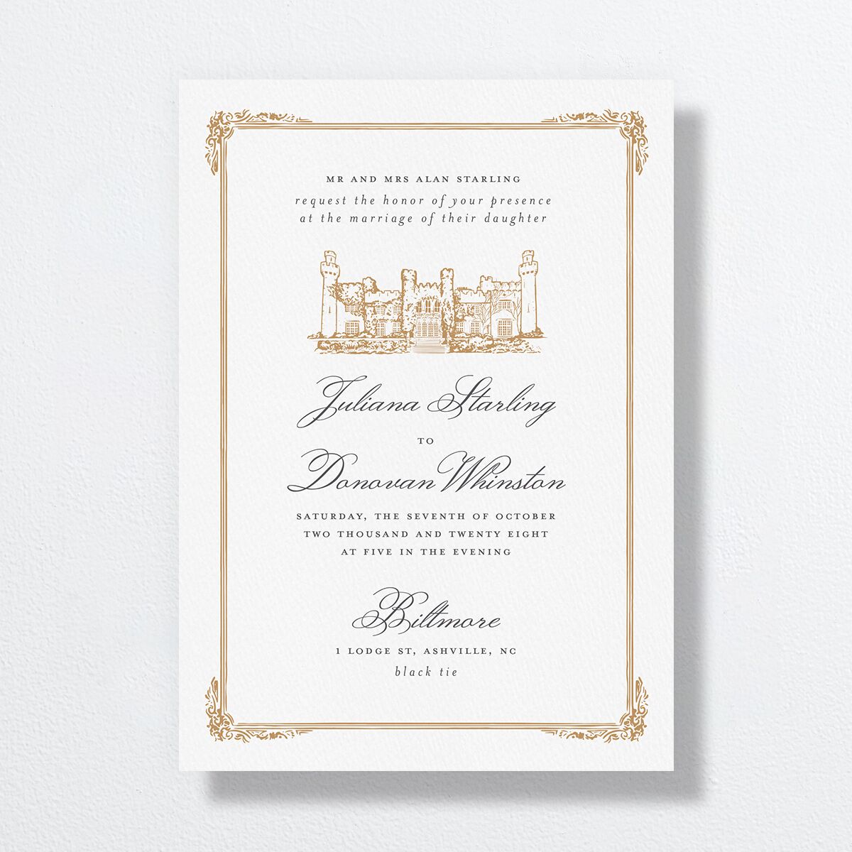 Medieval Castle Wedding Invitations Almond Signature No Standard