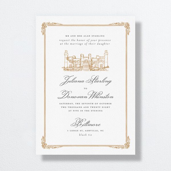 Medieval Castle Wedding Invitations Almond Signature No Standard