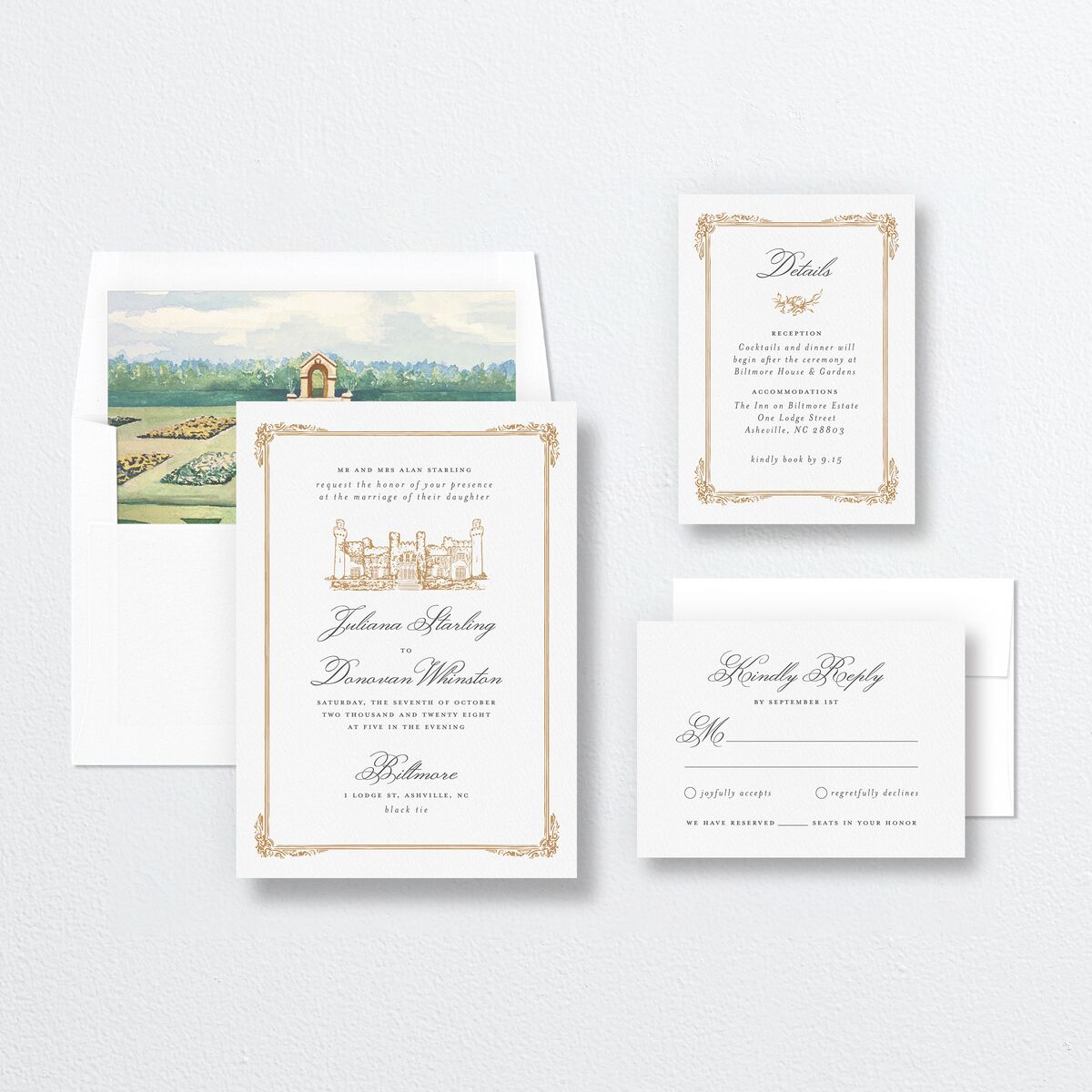 Medieval Castle Wedding Invitations Almond Signature No Standard