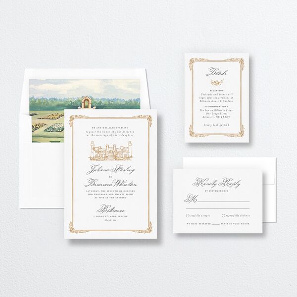 Medieval Castle Wedding Invitations Almond Signature No Standard