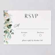 Timeless Hoop Wedding Response Cards Gold Pure White Signature Standard