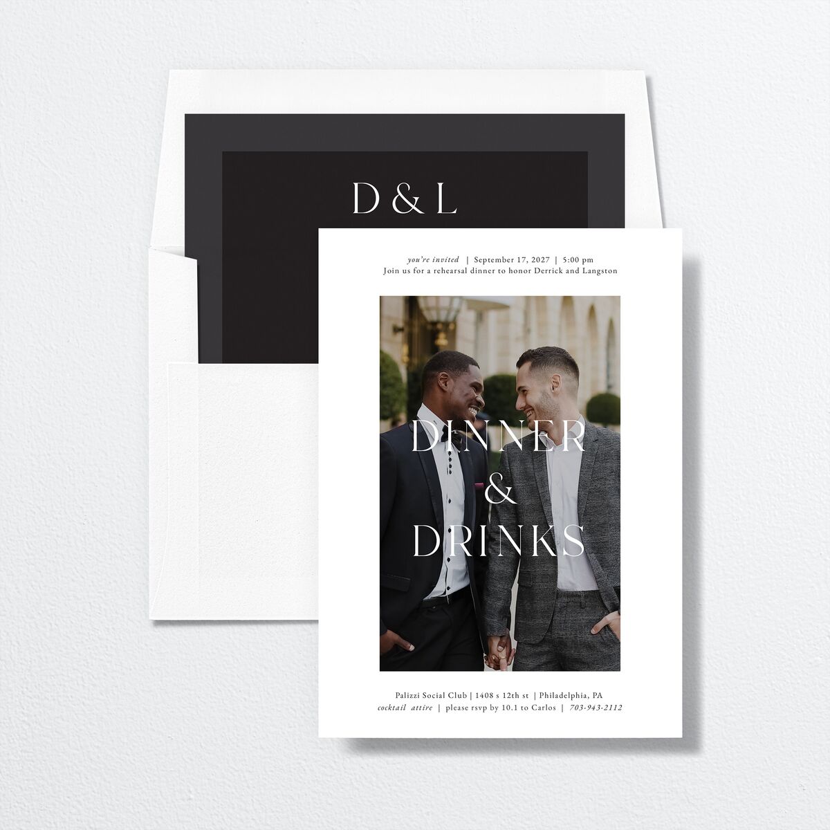 Manhattan Rehearsal Dinner Invitations Pure White Signature
