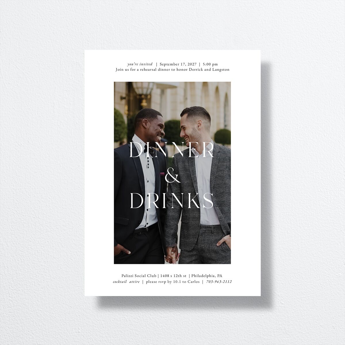 Manhattan Rehearsal Dinner Invitations Pure White Signature