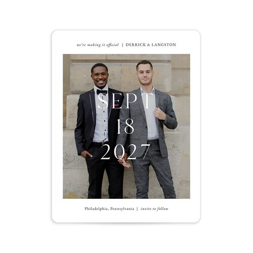 Manhattan Save The Date Magnets - White