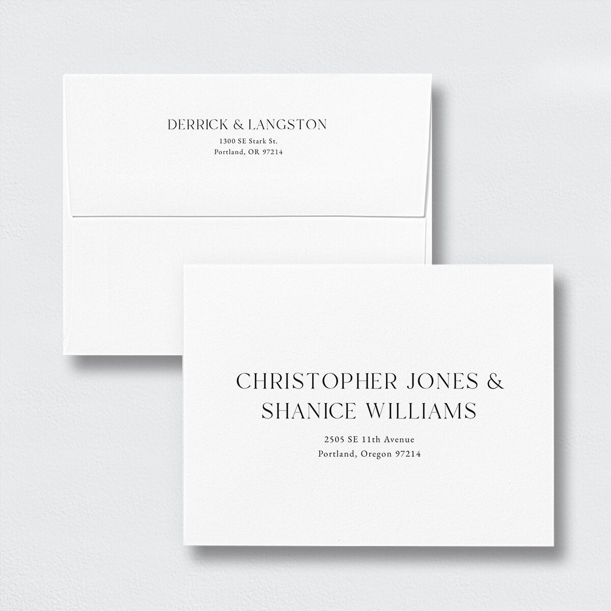 Manhattan Save the Date Petite Card Envelopes White Standard Pure White Both Recipient and Return Addresses Signature