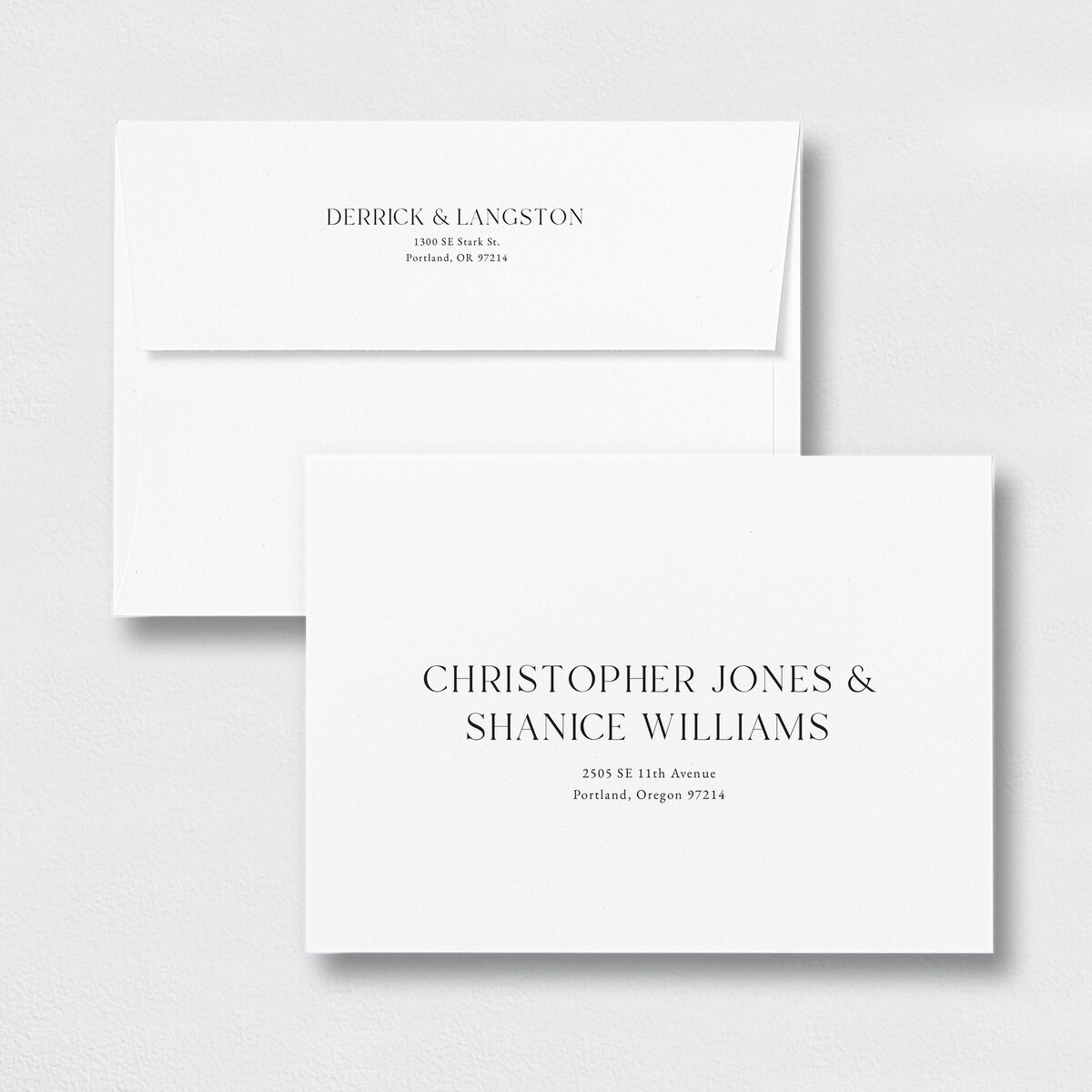 Manhattan Wedding Invitation Envelopes White Standard Pure White Both Recipient and Return Addresses Signature