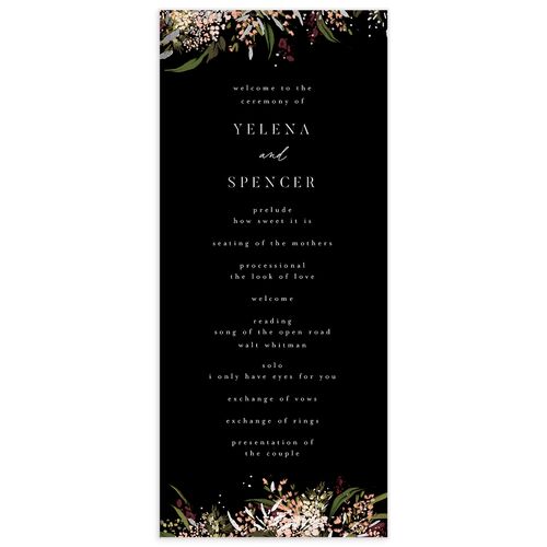 Moody Romance Wedding Programs Silver Midnight Recycled