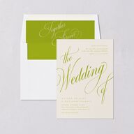 Modern Wedding Of Calligraphy Envelope Liners Chartreuse Standard