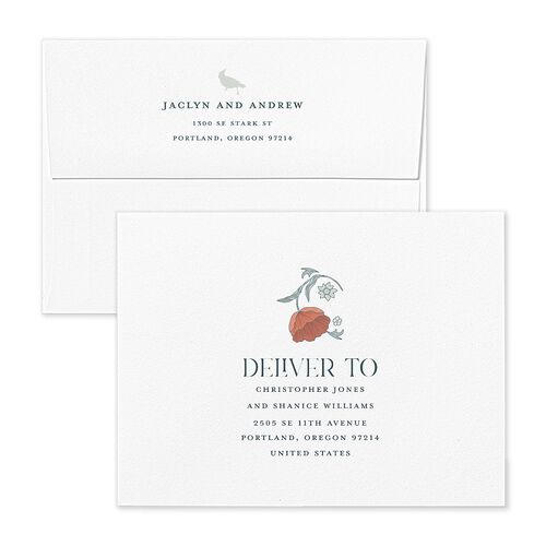 Crafted Garden Save the Date Petite Card Envelopes White Pale Blue Both Recipient and Return Addresses Signature Standard