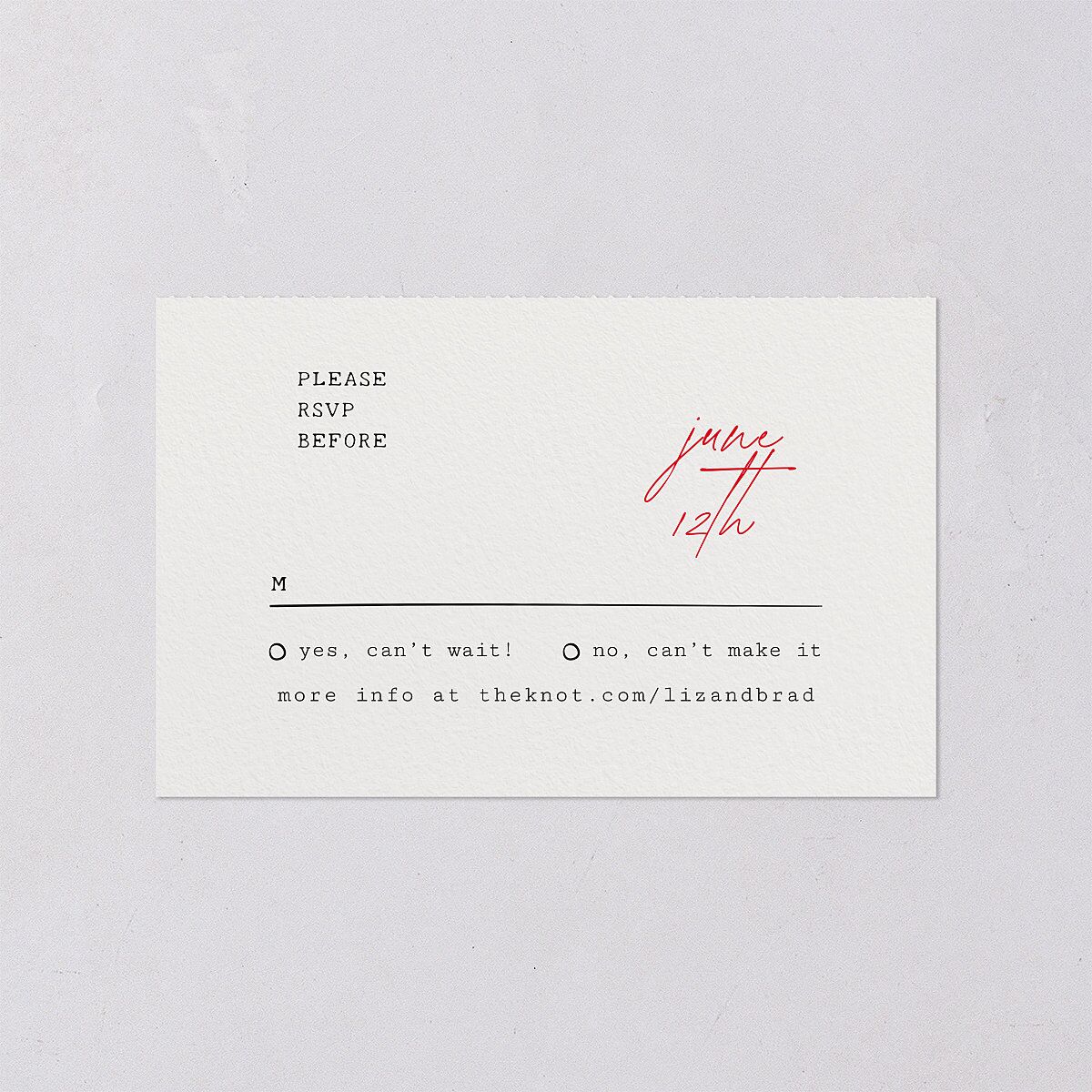 DIY Crafty Photo All-in-One Wedding Invitations Ruby Signature Light Both Recipient and Return Addresses No
