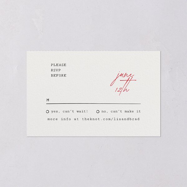 DIY Crafty Photo All-in-One Wedding Invitations Ruby Signature Light Both Recipient and Return Addresses No
