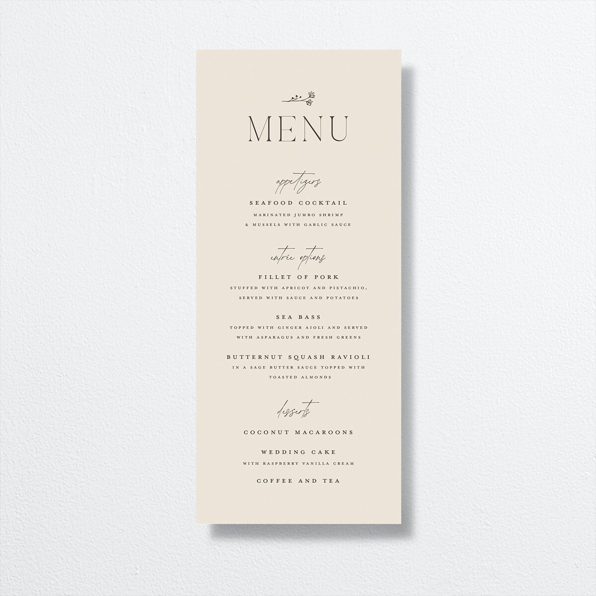 Accent Leaf Menus Linen Signature