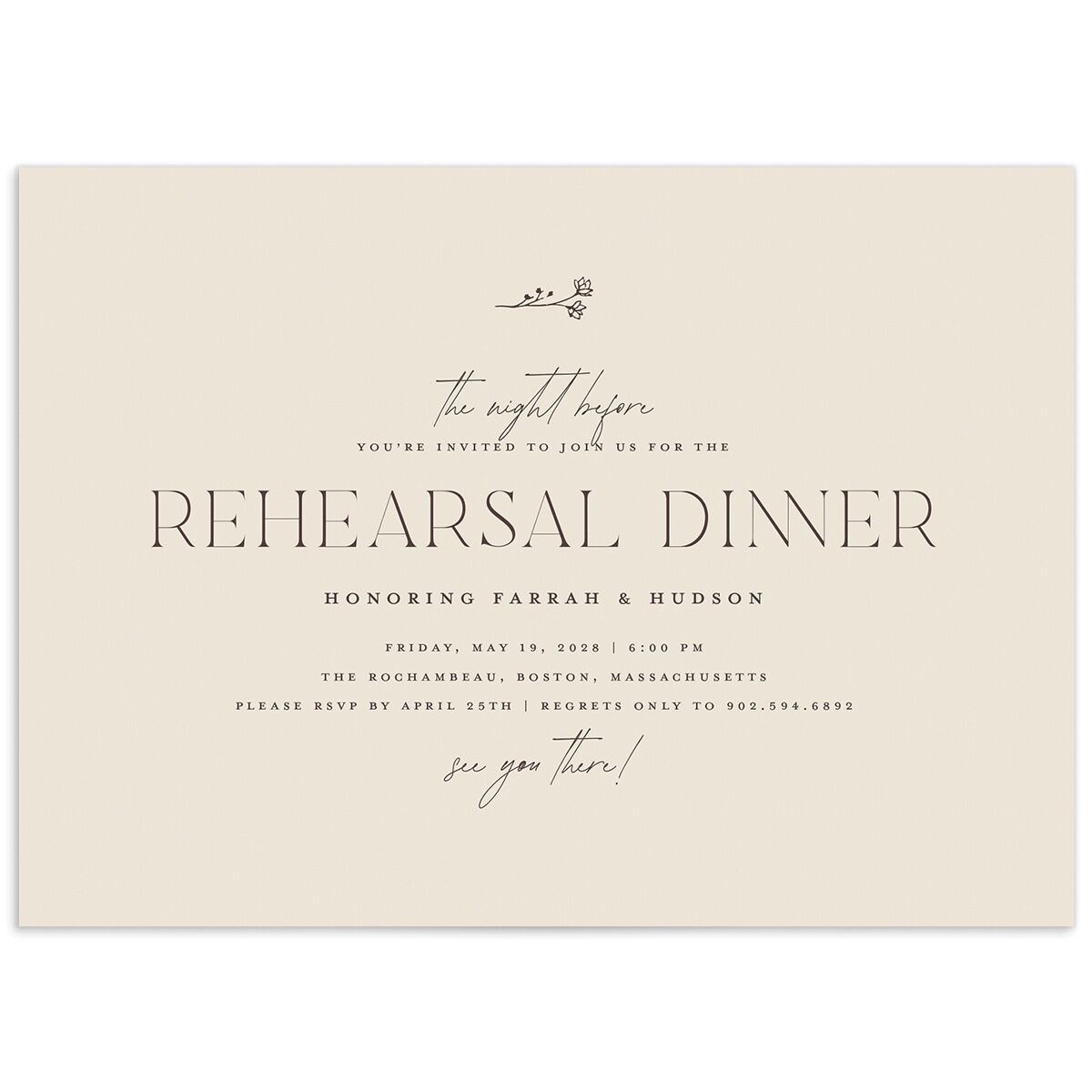 Accent Leaf Rehearsal Dinner Invitations