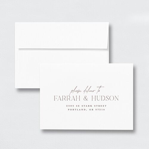 Accent Leaf Response Card Envelopes White Standard Soft Pink Return Address Signature
