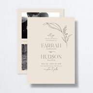 Accent Leaf Wedding Invitations Linen Signature No Standard