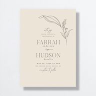 Accent Leaf Wedding Invitations Linen Signature No Standard