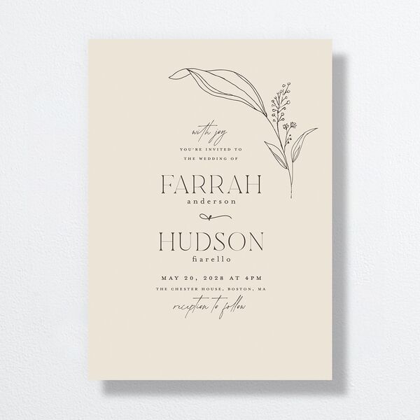 Accent Leaf Wedding Invitations Linen Signature No Standard