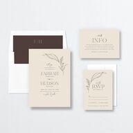 Accent Leaf Wedding Invitations Linen Signature No Standard