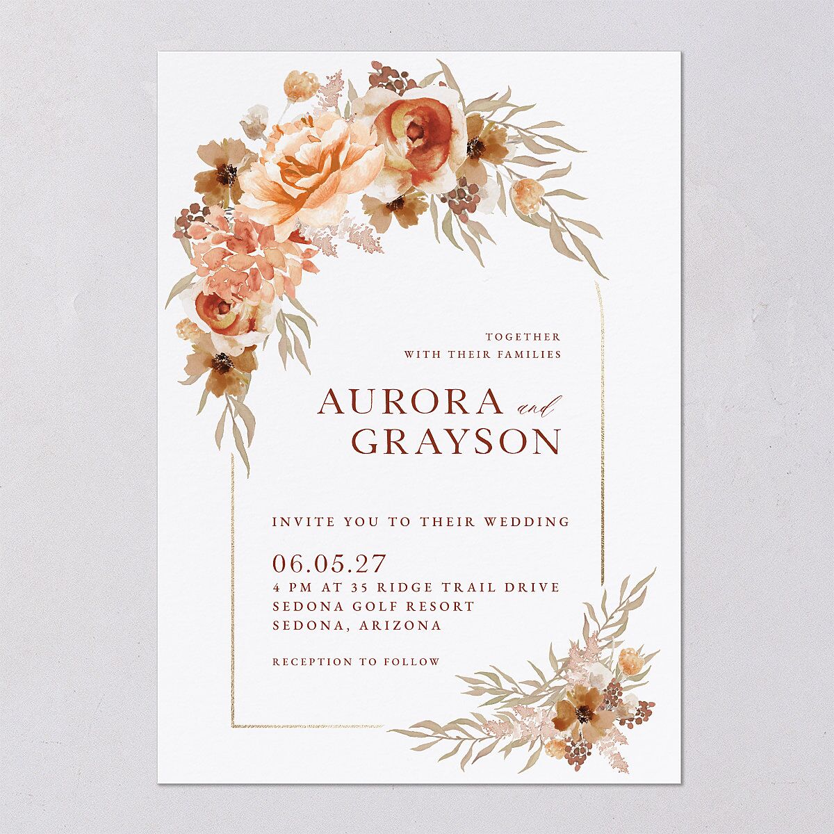 Bohemian Arch Foil Wedding Invitations — view 9
