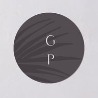 Lavish Palm Wedding Stickers Pure White Circle