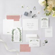 Floral Arc Wedding Invitations Shell Pink Signature Blank No Standard