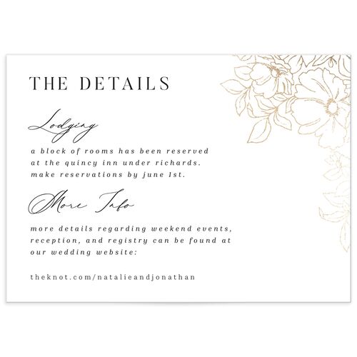 Gilded Florals Wedding Enclosure Cards
