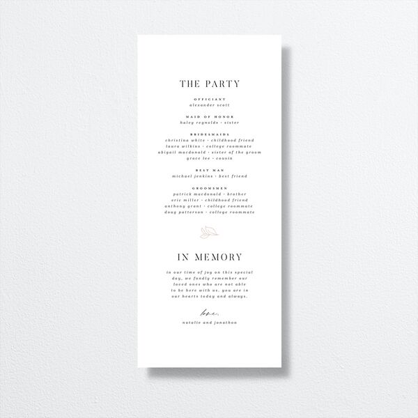 Gilded Florals Wedding Programs back