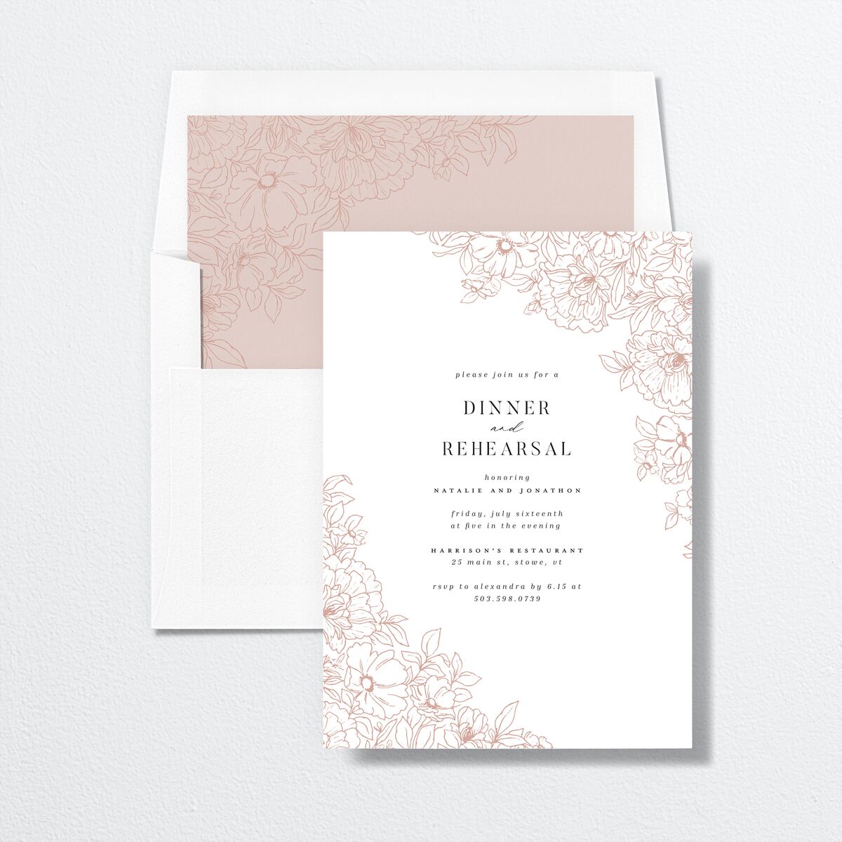 Gilded Florals Rehearsal Dinner Invitations Blossom Signature