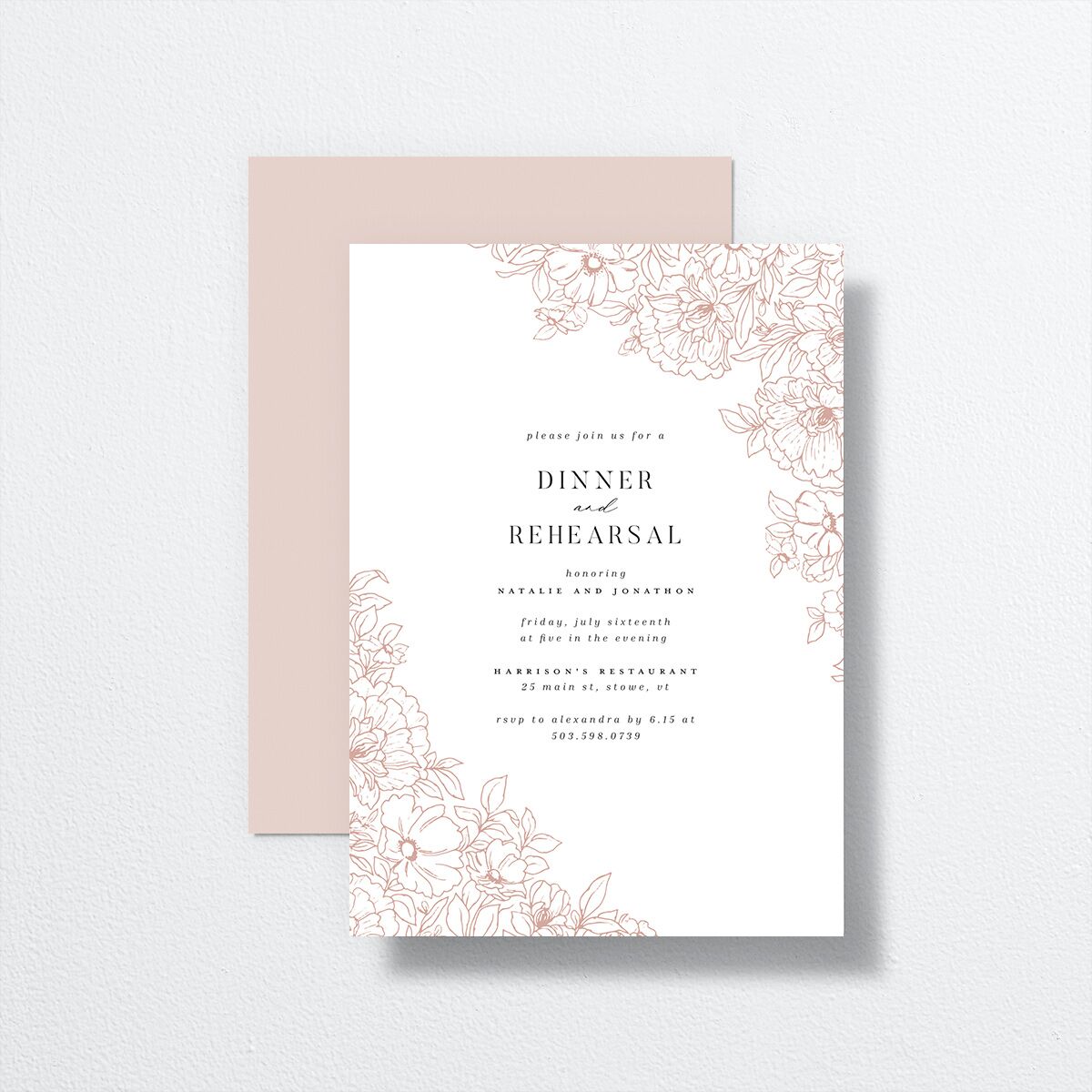 Gilded Florals Rehearsal Dinner Invitations Blossom Signature
