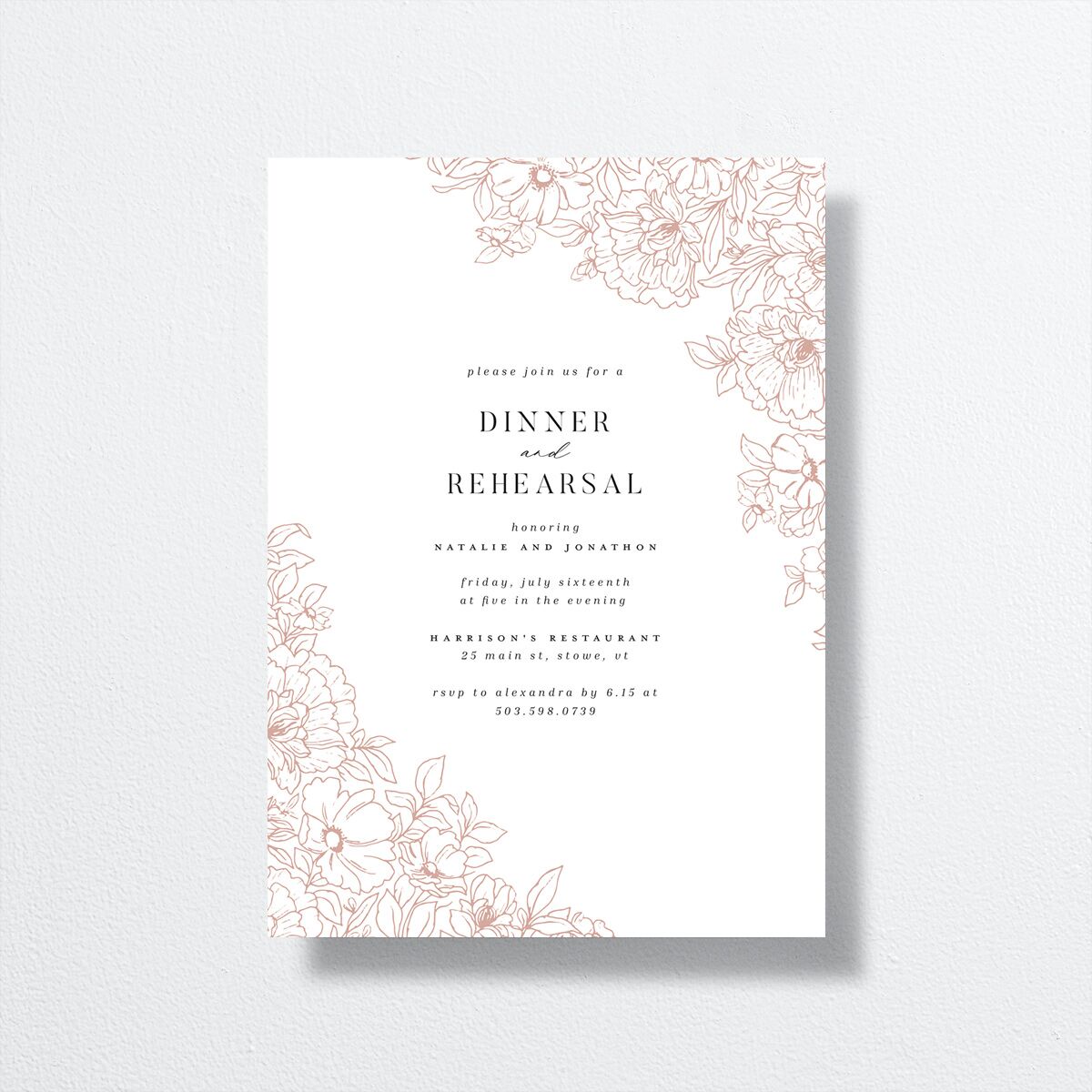 Gilded Florals Rehearsal Dinner Invitations Blossom Signature