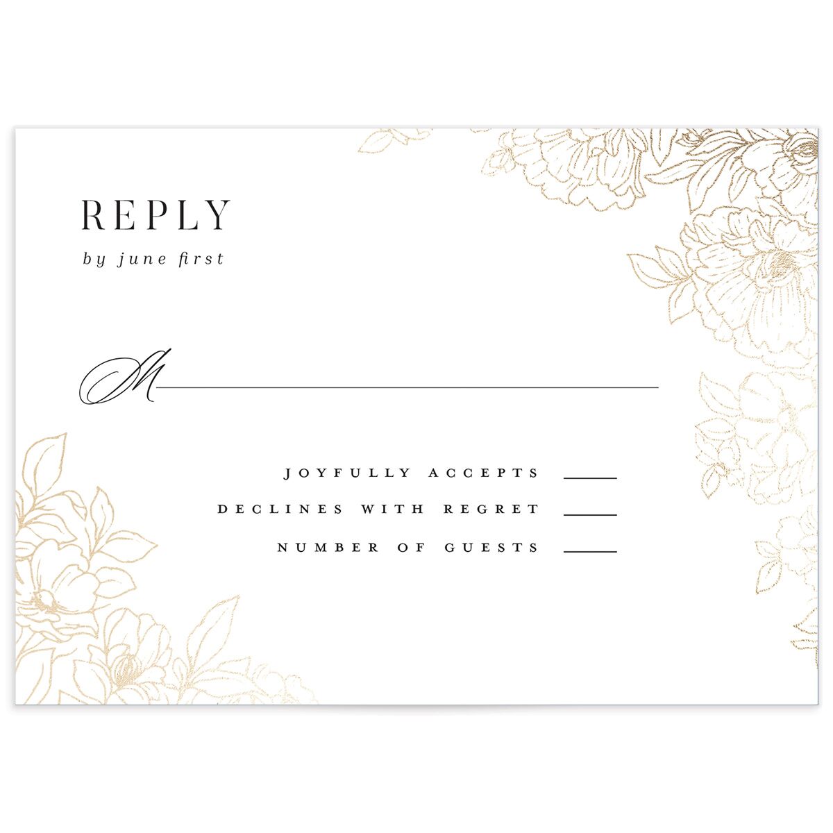 Gilded Florals Wedding Response Cards