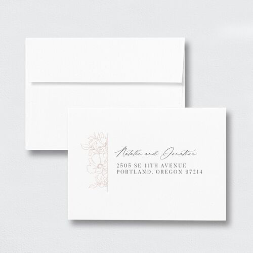 Gilded Florals Response Card Envelopes White Standard Blossom Return Address
