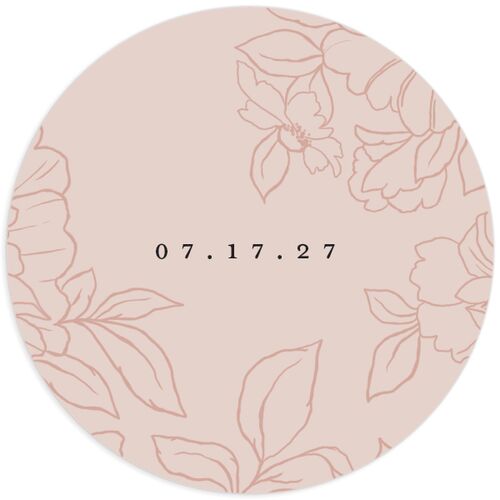 Gilded Florals Wedding Stickers - Pink