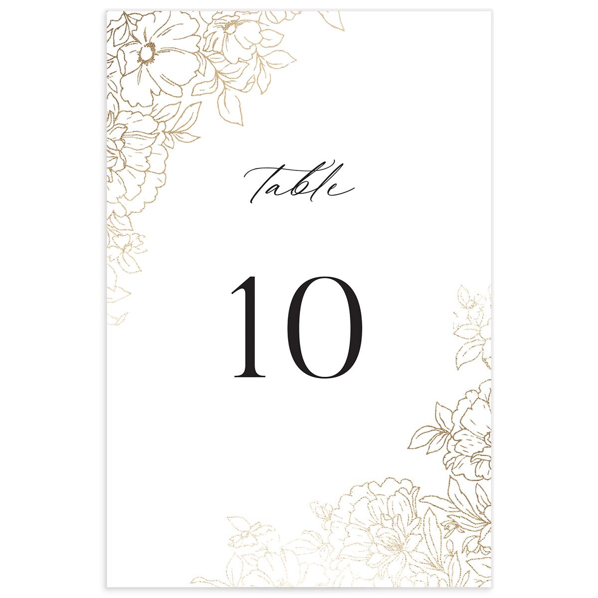 Gilded Florals Table Numbers