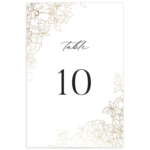 Gilded Florals Table Numbers - Pink