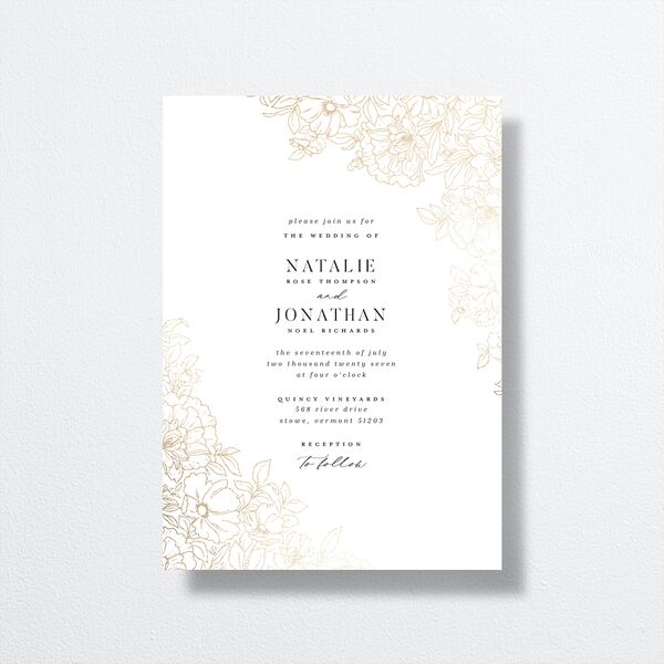 Gilded Florals Wedding Invitations front