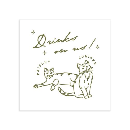 Hand Drawn Cake Cocktail Napkins Dark Camo Napkin Uncoined